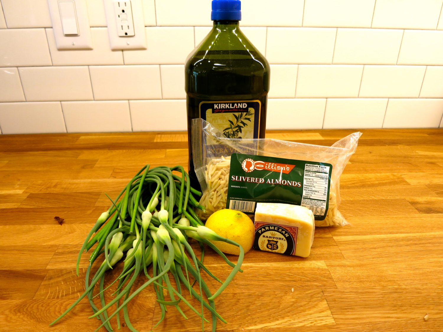 garlic scape pesto ingredients